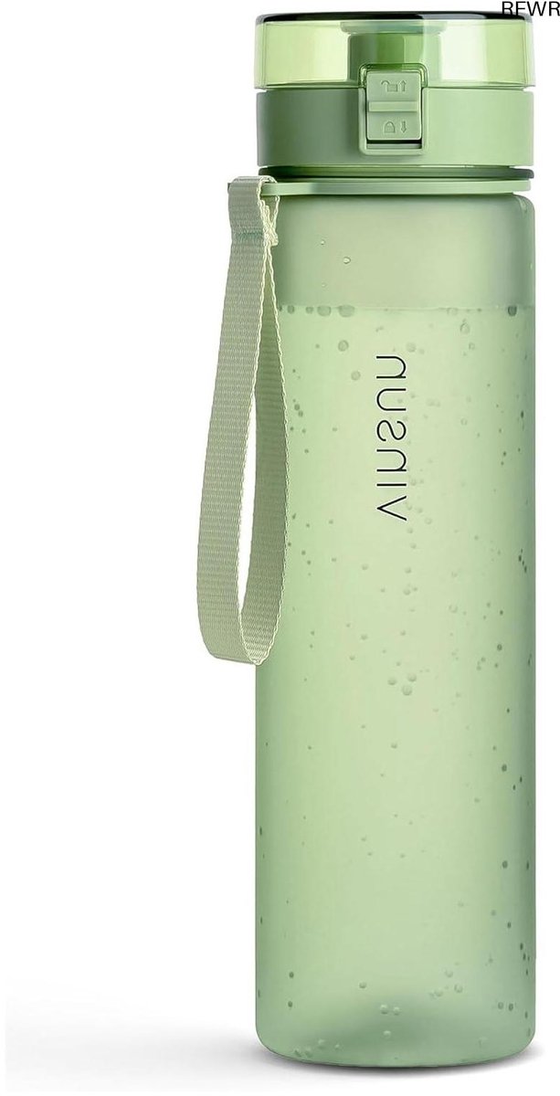 RFWR® Drinkfles 1L Lichtgroen - Lekvrij en Lichtgewicht Waterfles voor Sport en School