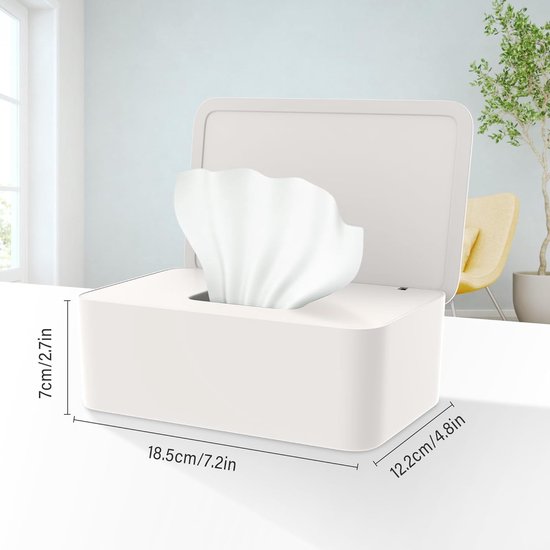 Natte doekjes Dispenser Box, Baby Luier Natte Tissue Box Case, Baby Natte Droog Tissue Opbergdoos Cover Houder Container met Deksel en Rubber Seal voor Home Office Car Organizer Opslag - Zwartk