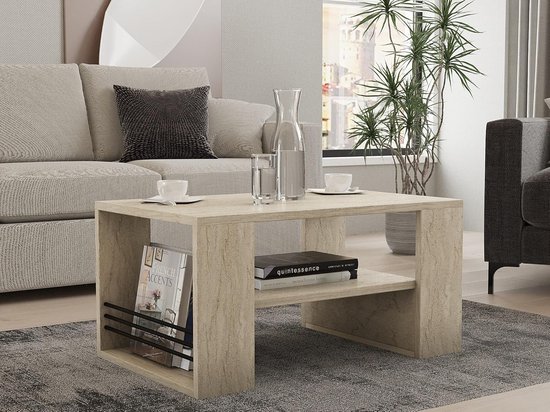 vidaXL Salontafel 80 x 50 x 40 cm Bois d'acacia massif et bois traité
