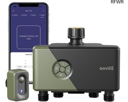 RFWR® Slimme Irrigatiecomputer met Wifi en 4 Uitgangen | Automatische Watertimer met Spraakbesturing en 6 Irrigatieplannen voor Tuin en Gazon