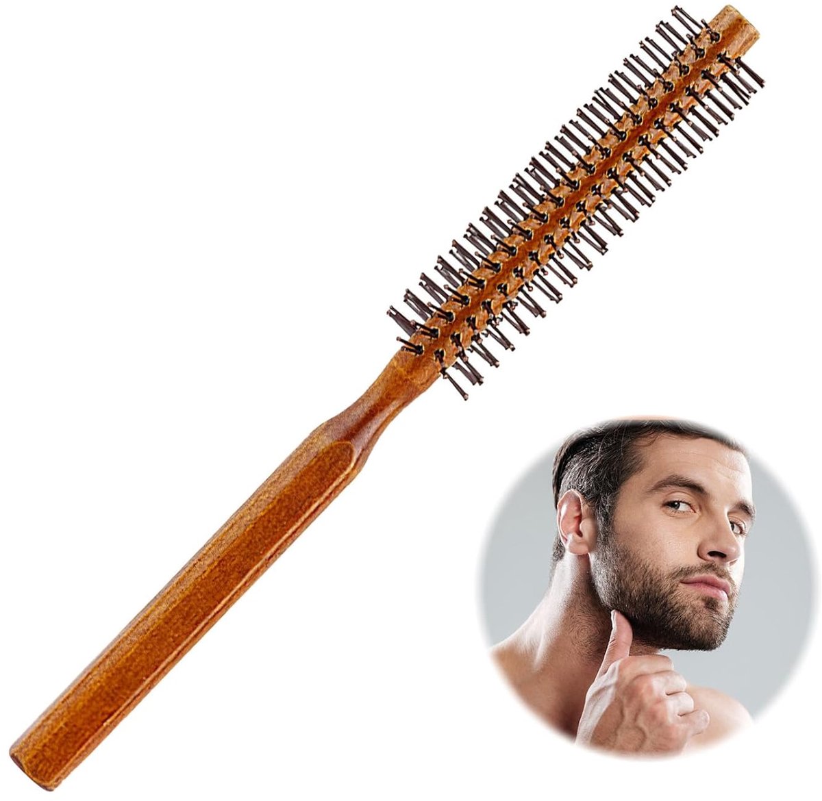 Ronde haarborstel voor mannen - föhnborstel voor styling - 1 stuk