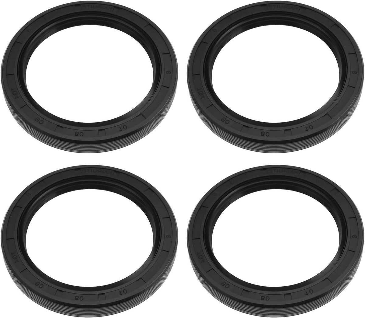 Allecto Plus - Set van 4 nitrilafdichtingen voor dubbele lip roterende as 60 x 80 x 10 mm - Industriële uitrusting afdichtingstechnologie