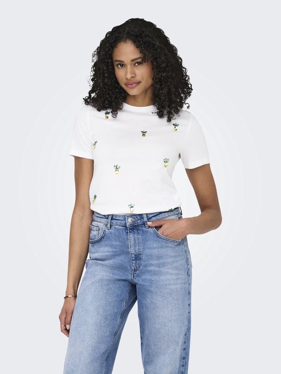ONLY - ONLKITA LIFE REG S/ S PINEAPPLE TOP JRS - Filles - T-shirts