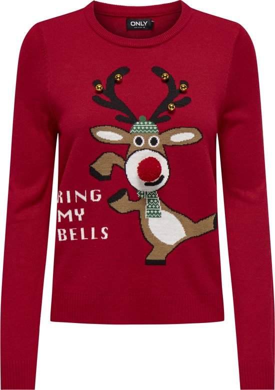 Pull pour femme Only ONLXMAS LS O-NECK MIX DETAIL BOX KNT - Taille M