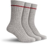 Sukats® The Norwegians - 3 Paar - Noorse Sokken met badstofzool - Maat 43-46 - Grijs - Heren - Warme sokken - Winter sokken - Wollen sokken - Noorse Kousen - Nordic Socks - Scandinavische Sokken
