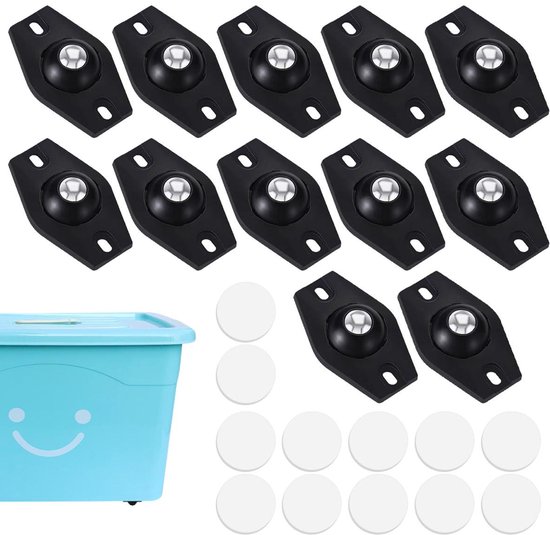 Zelfklevende Meubelwielen, Rianpesn zelfklevende miniwielen, 360 graden draaibare mini zelfklevende zwenkwielen, roestvrijstalen rollen universeel wiel for prullenbak, meubels, opbergbakken