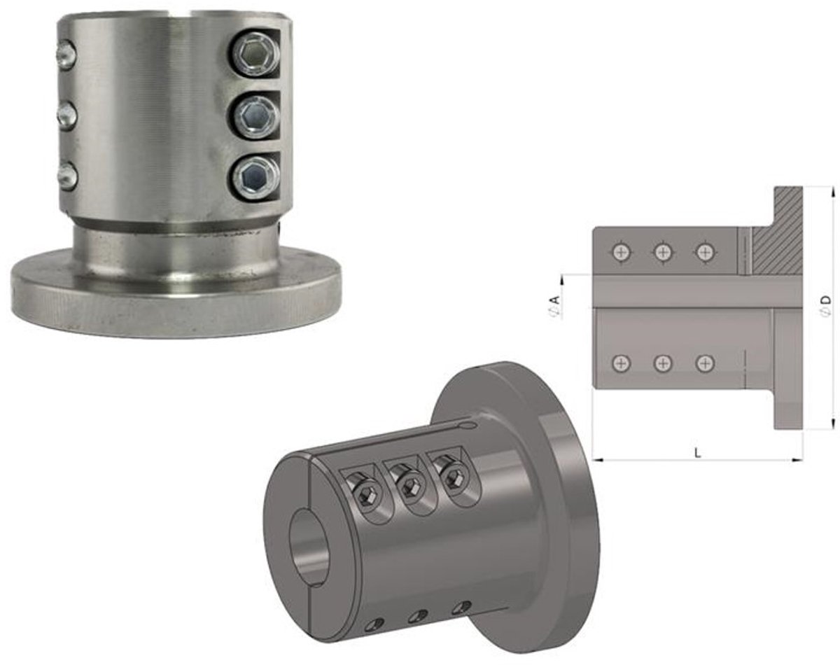 Exalto Klemnaaf voor As ø50mm / Flens ø146mm - onbewerkt