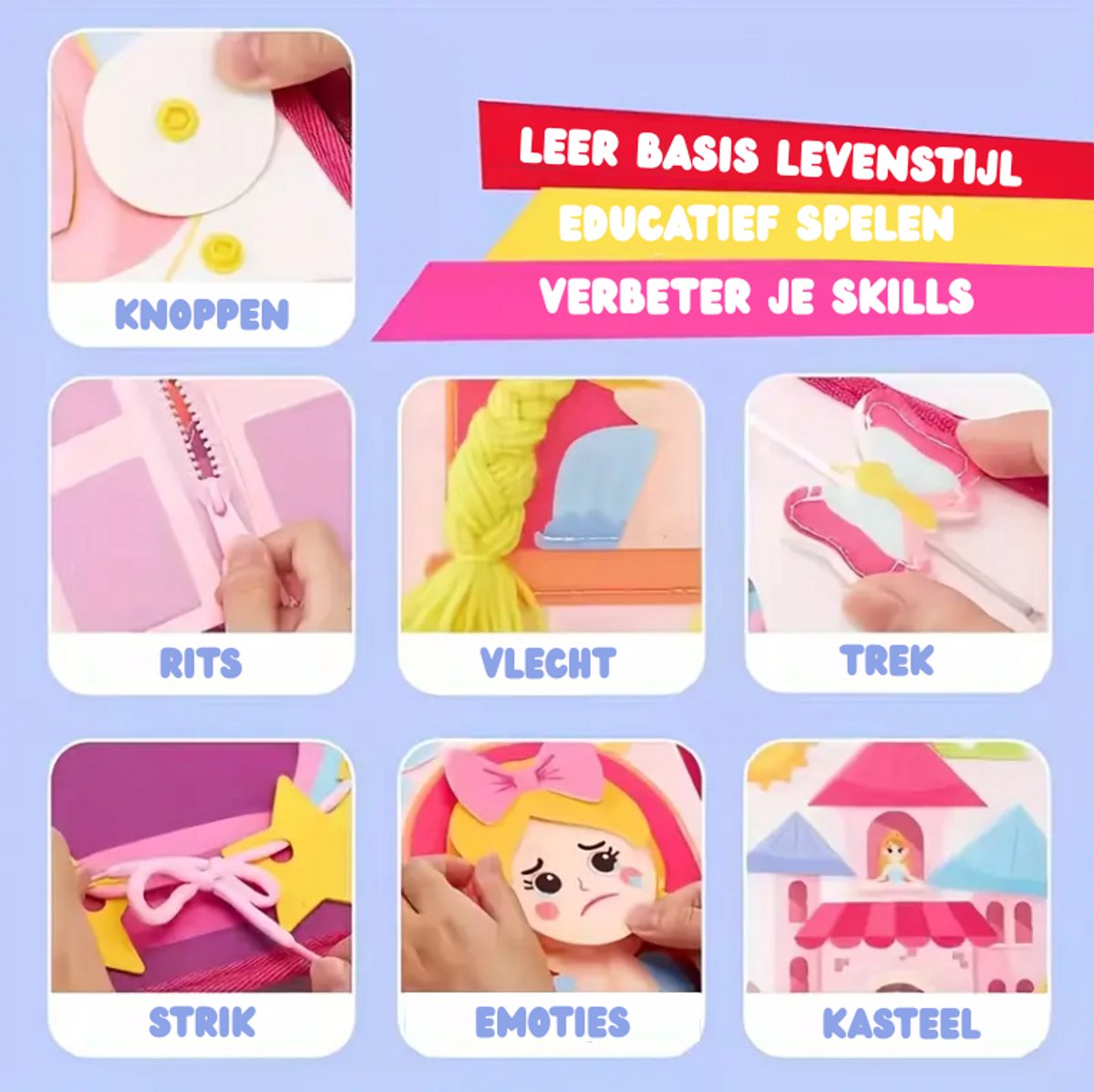 Baby Sonrisa Montessori Activiteitenboek Roze - Educatief Speelgoed Voor Meisjes Vanaf 1 Jaar - Speelgoed - Cadeau Meisje - Kleur Roze — afbeelding 8