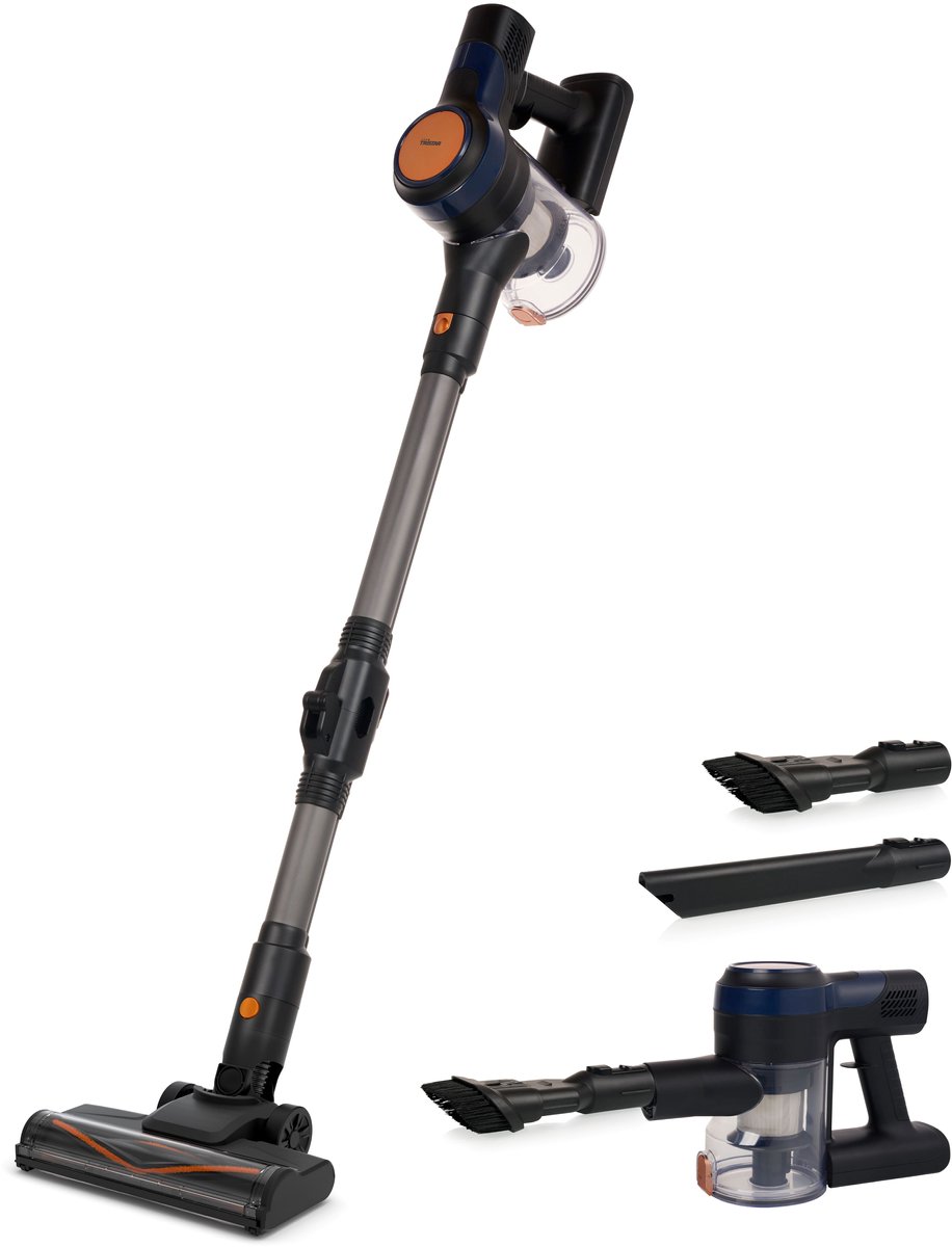 Steelstofzuiger Flex Tristar SZ-2380 - Krachtige Draadloze Stofzuiger - Met Buigbare Stang - 2-in-1 functie; stofzuiger en kruimeldief - DC-motor HEPA-filter en LED verlichting - Gebruikstijd tot 40 minuten - Inclusief opzetstukken - Blauw