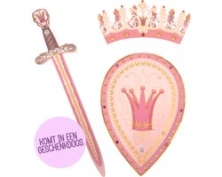foto van Liontouch Koningin Rosa Set - Speelgoed - Zwaard, Schild en Kroon - Kostuums voor Meisjes - Duurzaam Schuim - Geschenkset - Leeftijd 3-8 Jaar - Roze