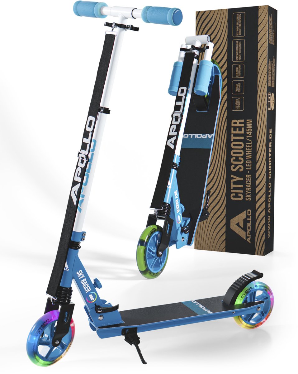 Apollo LED-stadscooter met vering Scooter Skyracer