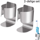 Qinsky Witte Tandenborstelhouder met Afvoer, 4 Compartimenten, Geventileerd, Schimmelbestendig, Perfect voor Badkamer, Keuken en Aanrecht