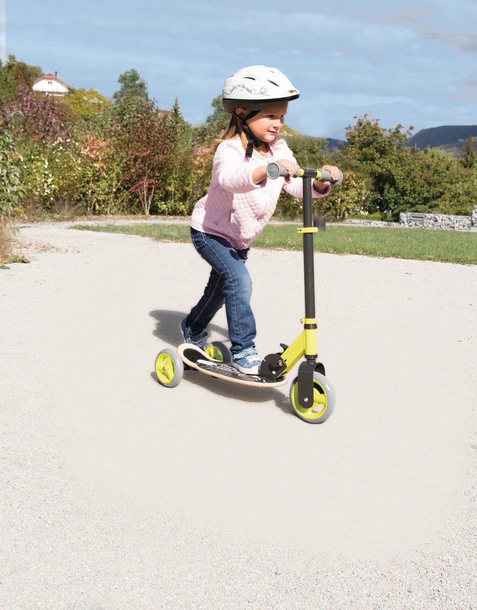 Patinette 4 roues S-CRUISER - SMOBY - Deck bois souple et antidérapant - Frein métal - Guidon réglable