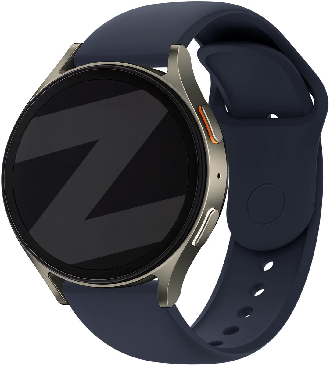 Bandz Smartwatch bandje 22mm siliconen sport 'Easy fit' - geschikt voor OnePlus Watch 1-2-3 - Polar Vantage M / M3 / V3 / Grit X - Huawei Watch GT 2-3-4-5 (Pro) - 46mm - Xiaomi Watch S1 / S3 / Watch 2 (Pro) - Amazfit GTR 2/3/4 (donkerblauw)