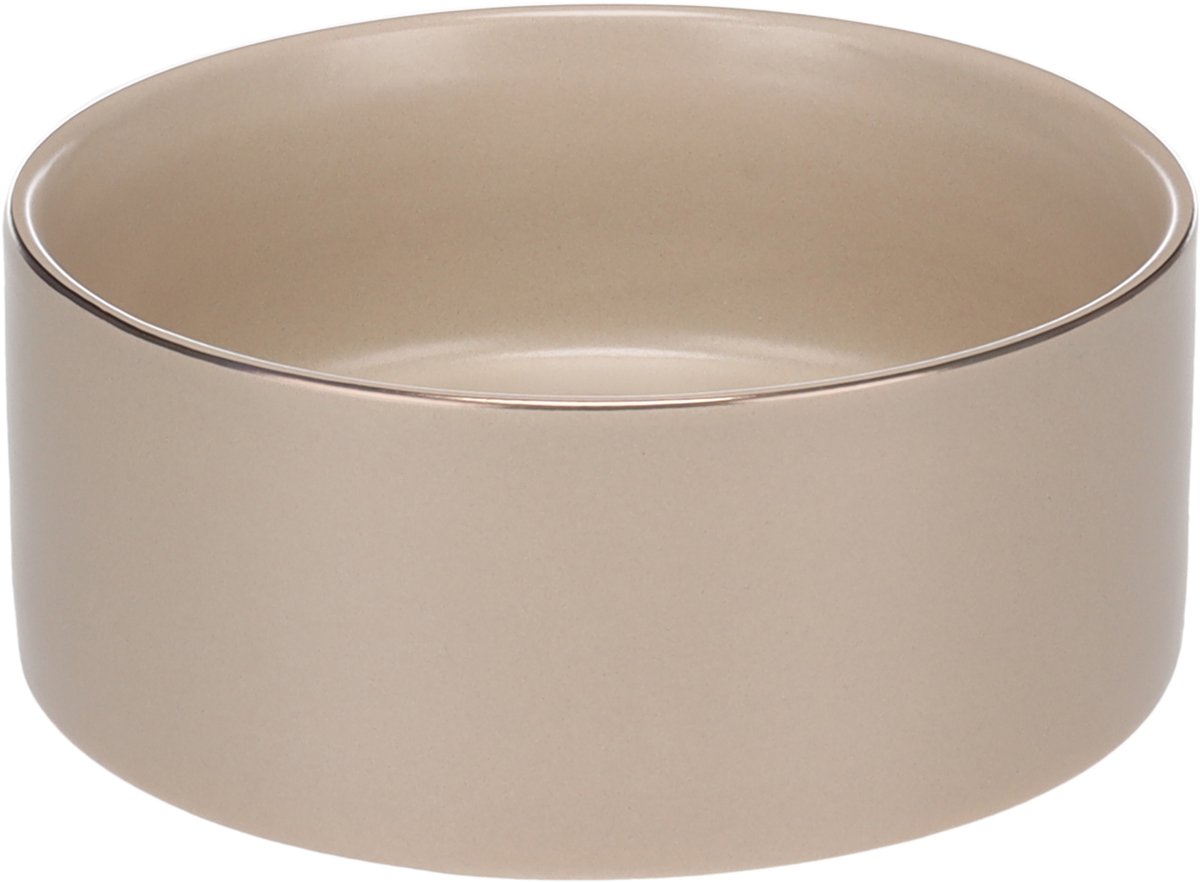 Voerbak hond – drinkbak hond – eetbak hond keramiek – topkwaliteit geglazuurde keramiek! – Ø16 cm – 800ml – Flamingo eet- en drinkpot Eram beige