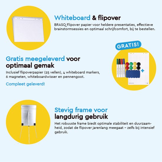 Flipover Driepoot 70x100 Cm - Whiteboard - Magnetisch - Verstelbaar Flipover Driepoot 70x100 Cm - Whiteboard - Magnetisch - Verstelbaar