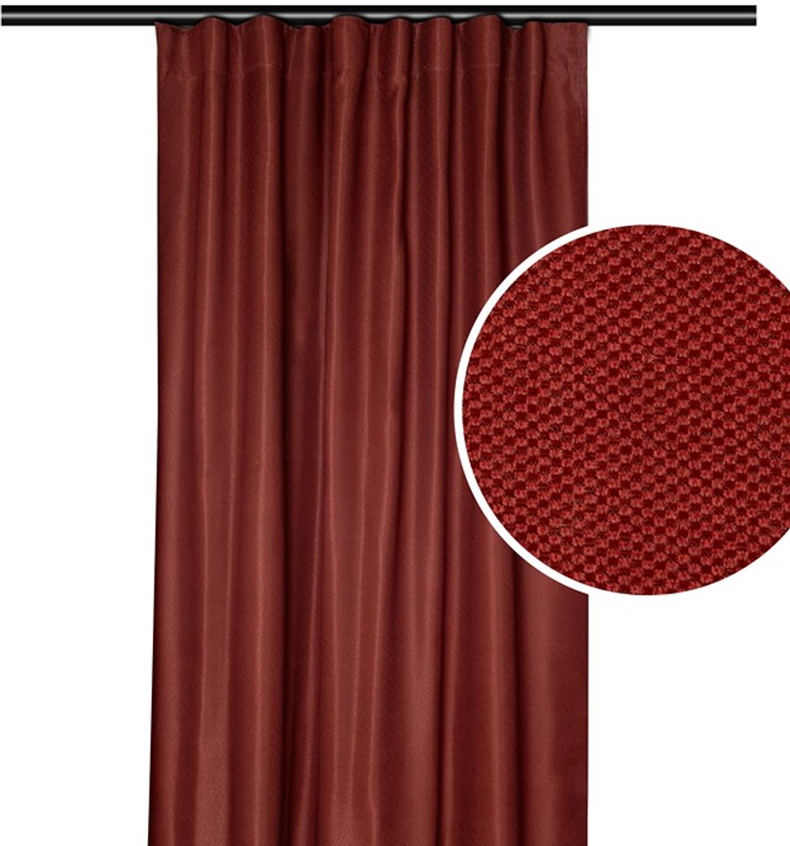 Home Style Bruno Kant-en-Klaar Gordijn Rood | 135x260 cm | Verduisterend | Met Haakjes | 100% Polyester 320 g/m² | Per Stuk