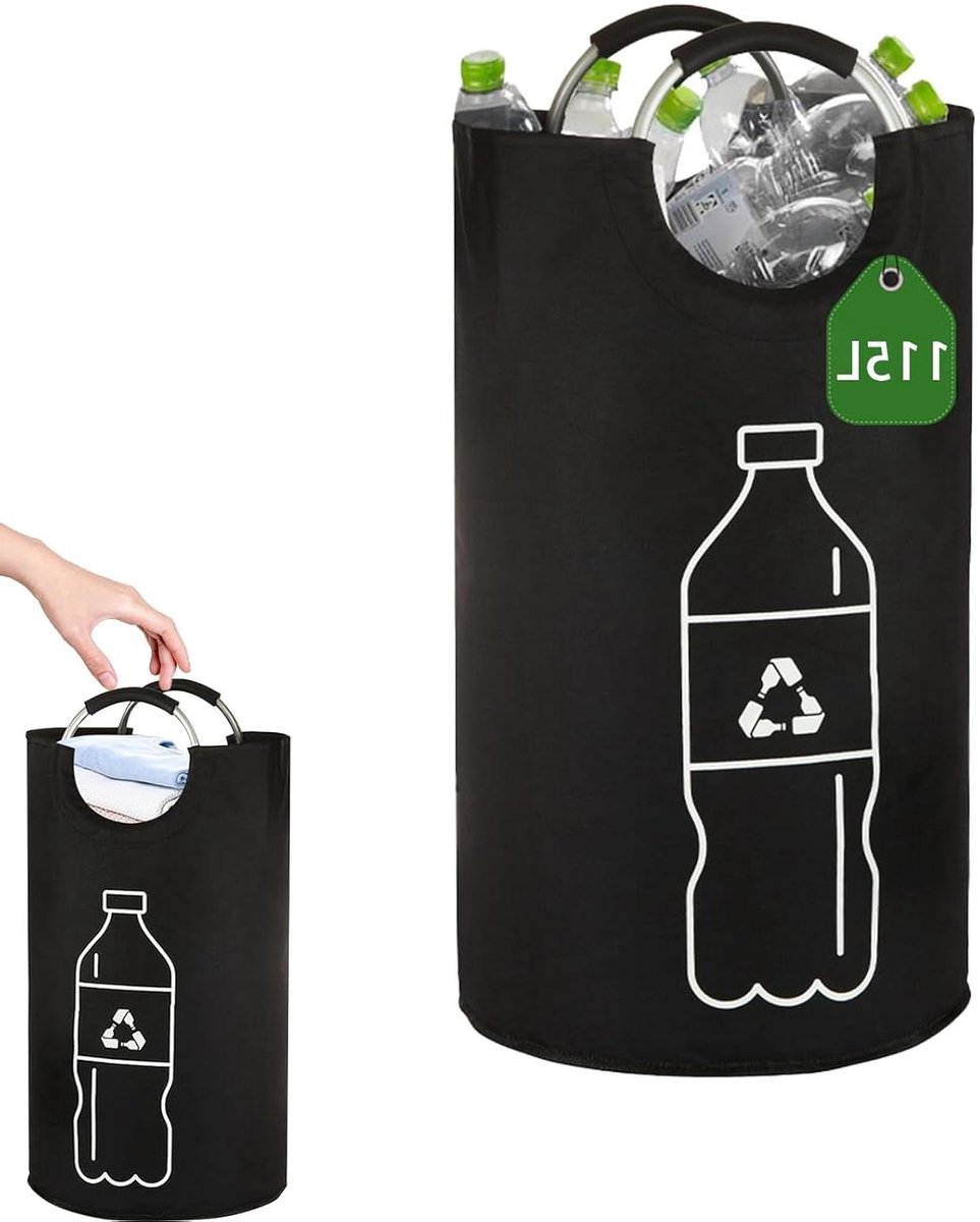 Allecto Premium - Outdoor Recycling Bin voor Plastic en Glasflessen - Met Aluminium Handvat - Keukenafvalbak met Flessenopslag