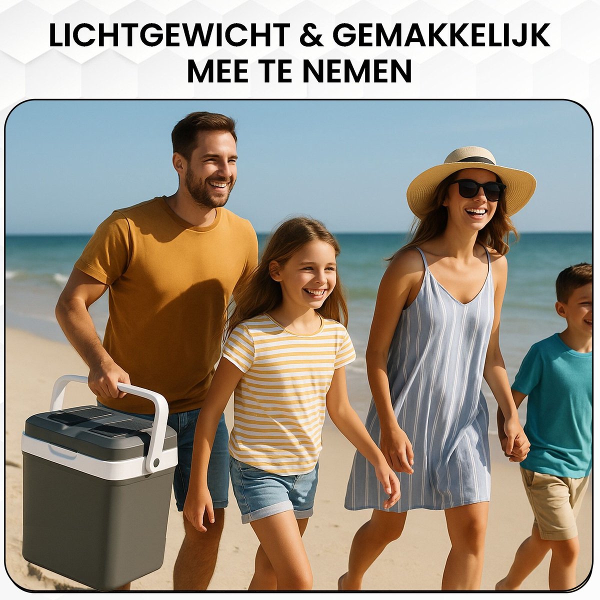 Outbee Elektrische Koelbox - Koelbox elektrisch 12v 230 volt - Koelbox auto - 21L - Geschikt voor 1,5 liter flessen - Grijs – foto 6