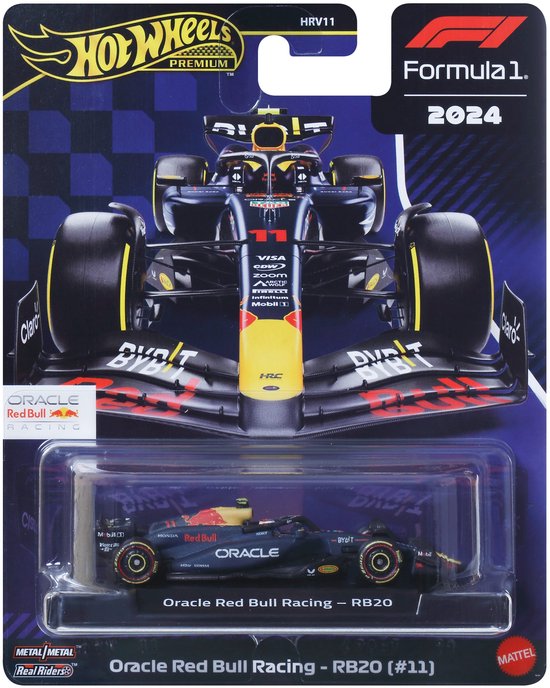 Hot Wheels - Jouets de course de Formule 1 en métal Premium à collectionner - Sergio Perez Red Bull