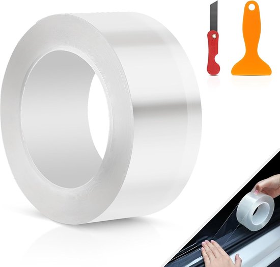 Protection de Edge transparente - 5 cm x 10 m - Film de Protection de peinture - Protection de seuil autocollante - Protège-coins - Transparent pour voiture, vélo, moto, Meubles
