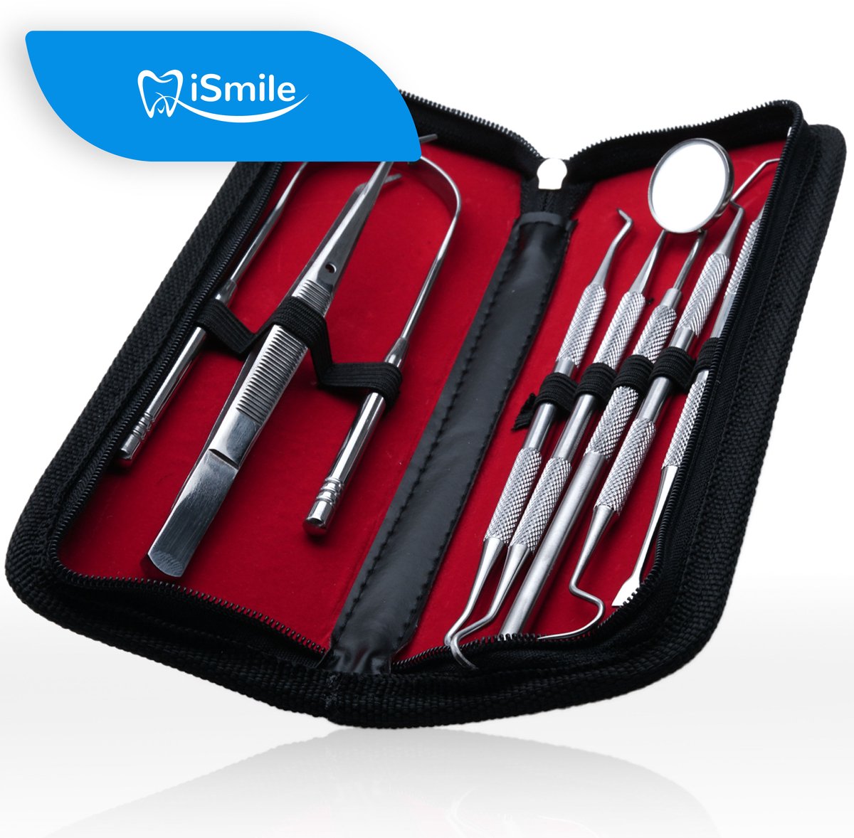 iSmile - Professionele Tandarts Set - 7 Stuks - Tandsteen Verwijderaar - RVS - Tandarts Haakje - Tandarts Instrument - Tandarts Spiegel - Tongschraper