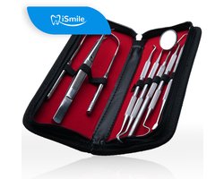 iSmile - Professionele Tandarts Set - 7 Stuks - Tandsteen Verwijderaar - RVS - Tandarts Haakje - Tandarts Instrument - Tandarts Spiegel - Tongschraper