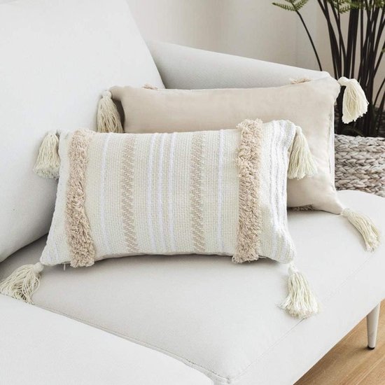 LIGICKY Decoratieve Boho kwastjes kussenhoezen voor bank, slaapkamer