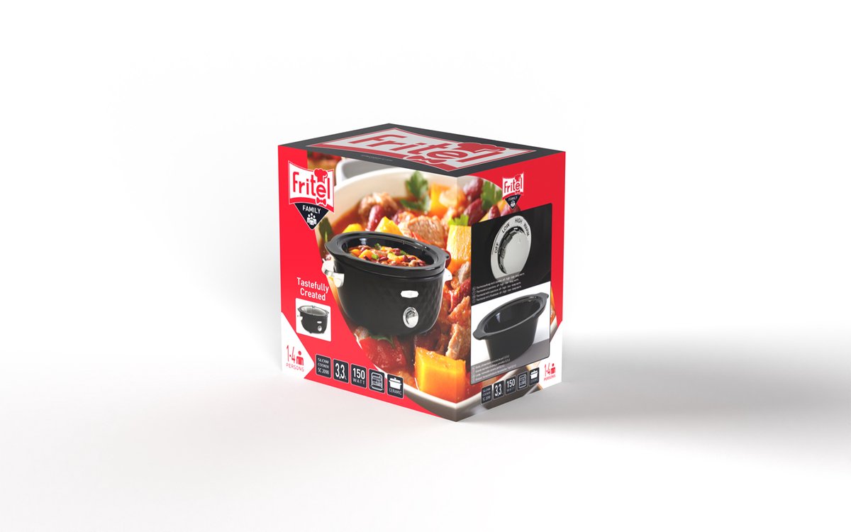 FRITEL Slow Cooker SC 2090 - Elektrische Simmerpot / Crock Pot - 3,3L - 150W - 1 tot 4 Pers. - Keramische pot - 4 Warmtestanden – foto 5
