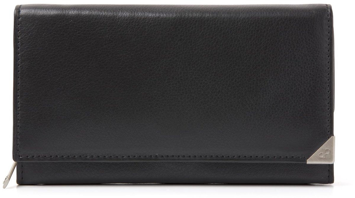 Ruime portemonnee met overslag en ritsvakken | Beurs dames | Geldbeugel dames met 7 pasjesvakken, 5 steekvakken en klassiek design | Elegante en functionele leren portemonnee voor dames | RFID-bescherming | 15178