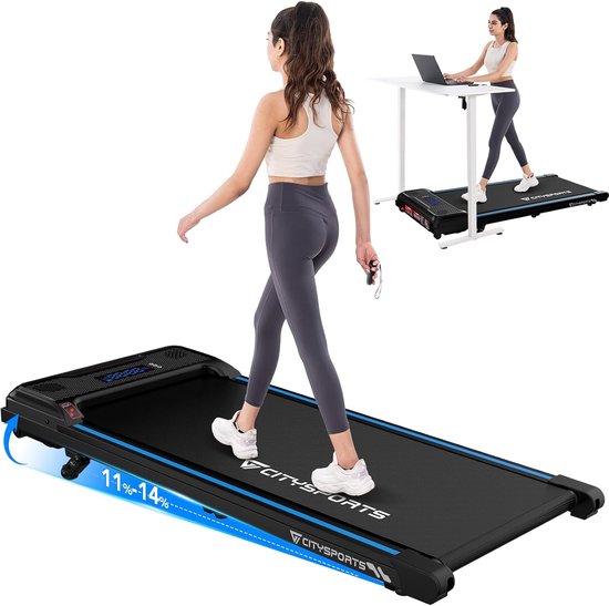Afbeelding van CITYSPORTS Loopband 6 km/h Blauw met Afstandsbediening