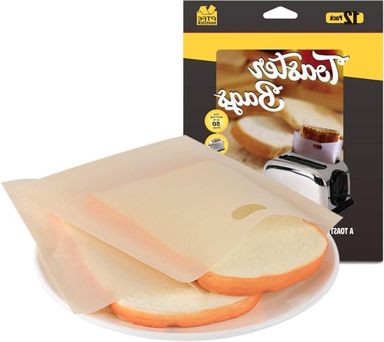Foto: Jgs premium 12 stuks herbruikbare anti aanbak broodroosterzakken glutenvrij pfoa vrij fda goedgekeurd toastabags voor gebak pizza gegrilde kaassandwiches kipnuggets en toast