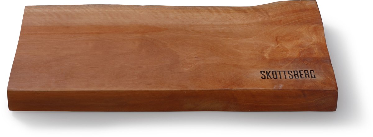 Skottsberg - Wood Works - Serveerplank - Ingefreesde handgrepen - 35 x 18 x 3 cm - Longan hout - Borrelplank