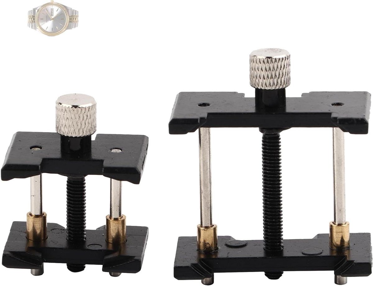 2-delige set kunststof uurwerkhouder vaste basis voor horlogemaker - reparatie accessoire gereedschap, horlogereparatie kit