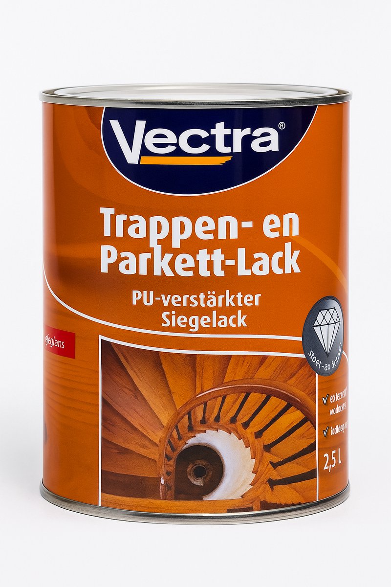 Vectra Trappen- & Parketlak – 2,5 L – Zijdeglans – Water- & PU-basis