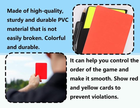 Referee Cards - Gele & Rode Kaart - Scheidsrechter Sports - Scheidsrechter Tools voor Basketball, Voetbal, School Sport (7.5 x 10.5 cm) van Merkloos	 — afbeelding 4
