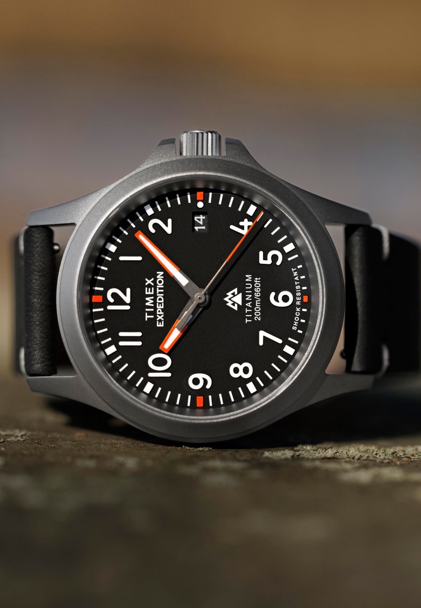 Timex Expedition North Titanium Qa Quartz Analoog Horloge Zwart Kast: 100% #Tide Ocean Material® | Armband: 100% Titanium 38 TW2W78000AJ, TW2W78100AJ, TW2W78200AJ