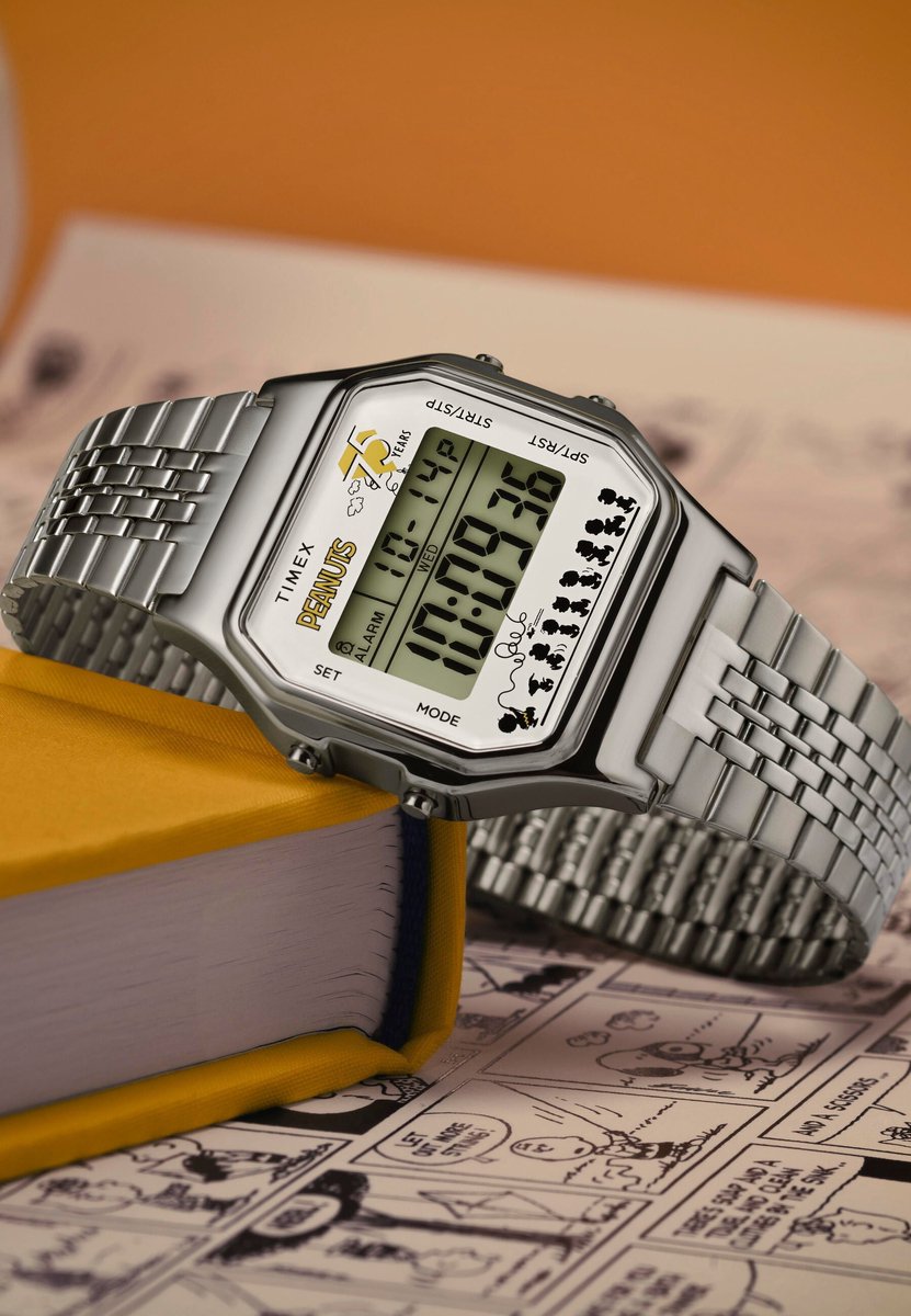 Timex Timex X Peanuts T80 75Th Anniversary Edition Quartz Digitaal Horloge Zilveren Toon Kast: 100% Loodarm Messing | Armband: 100% Roestvrij Staal 34 TW2Y20000AJ