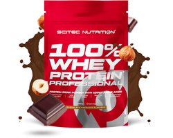 Scitec Nutrition ® - 100% Whey Protein Professional (1000 gram - Chocolate/Hazelnut) - Chocolade/Hazelnoot - 33 eiwitshakes - Premium proteine poeder met leucine, glutamine, arginine, taurine, papaïne en bromelaïne