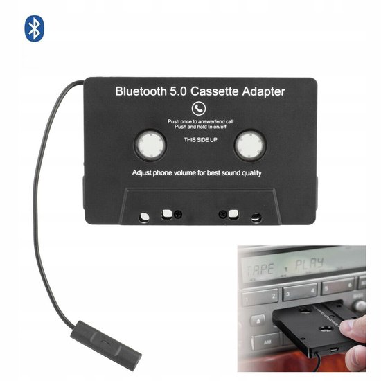 Bluetooth cassette adapter – met USB oplaadkabel