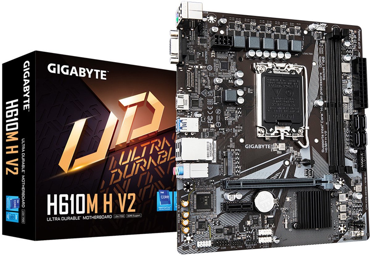 Gigabyte H610M H V2 moederbord Intel H610 Express LGA 1700 micro ATX