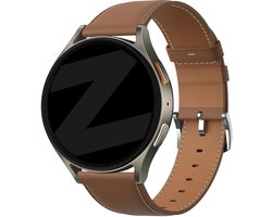 Bandz Smartwatch bandje 20mm leer 'easy fit' geschikt voor Samsung Galaxy Watch 7 / 6 / 5 / 4 (Pro / Classic) / Watch 3 - 41mm / Active 40 & 44mm / FE - Polar Ignite / Unite - Amazfit GTS 1-2-3-4 / GTR Mini (bruin)