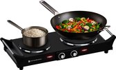 KitchenBrothers Elektrische Kookplaat - 2 Pits - 2500W - Zwart