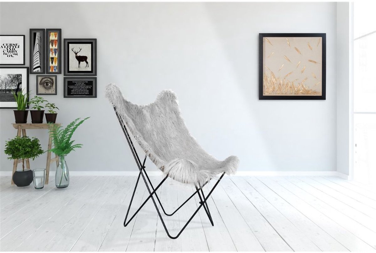 Yolo-deals - Vlinderstoel - Lynn 100 - (71x104x75cm) - Grijs