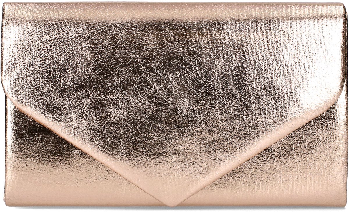 PROMO Communie Moederdag Bruiloft - Jessica *Verona* - Elegante Clutch – Avondtas met Fijne Glans en Verstelbare Ketting - Goud Champagne – Stijlvol, praktisch & origineel – HandbagsUniverse