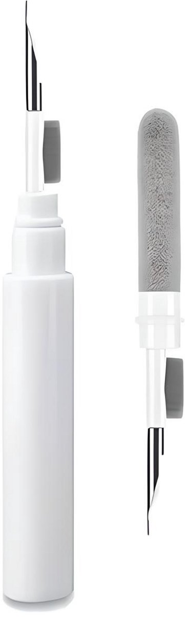 Nereb – Reinigingspen Geschikt voor koptelefoon & Oortjes – 3-in-1 Schoonmaakaccessoire – Wit