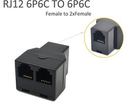 P1 Splitter met 2 Meter Aansluitkabel – P1 poort splitter - P1 splitter slimme meter - Geschikt voor Slimme Meter, HomeWizard, Laadpaal & Energieverbruik Dongle – 1x RJ12 naar 2x RJ12
