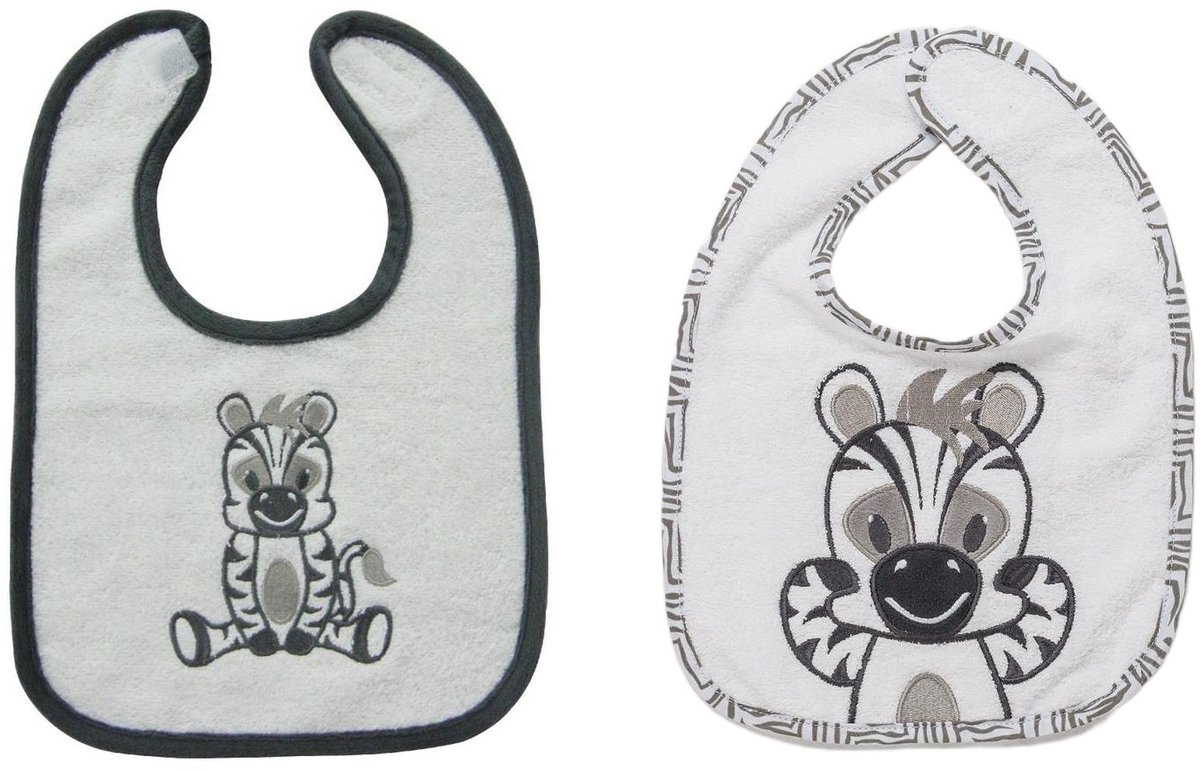 Zebra - slabbetjes - set van 2 stuks