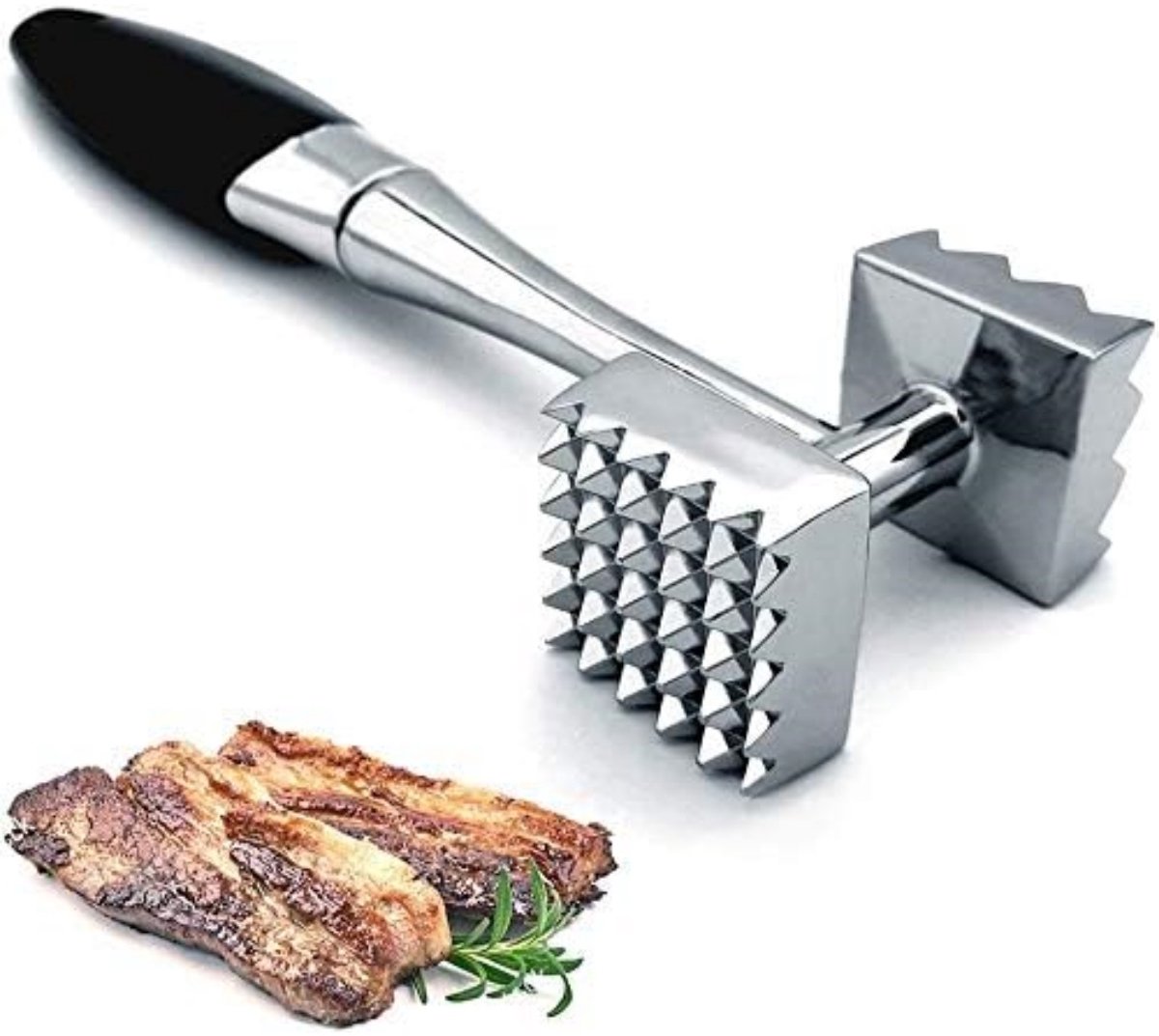 TOVBMUP Vleesvermalser - Vleeshamer - geschikt voor het mals maken van biefstuk, rundvlees, gevogelte - Roestvrij staal