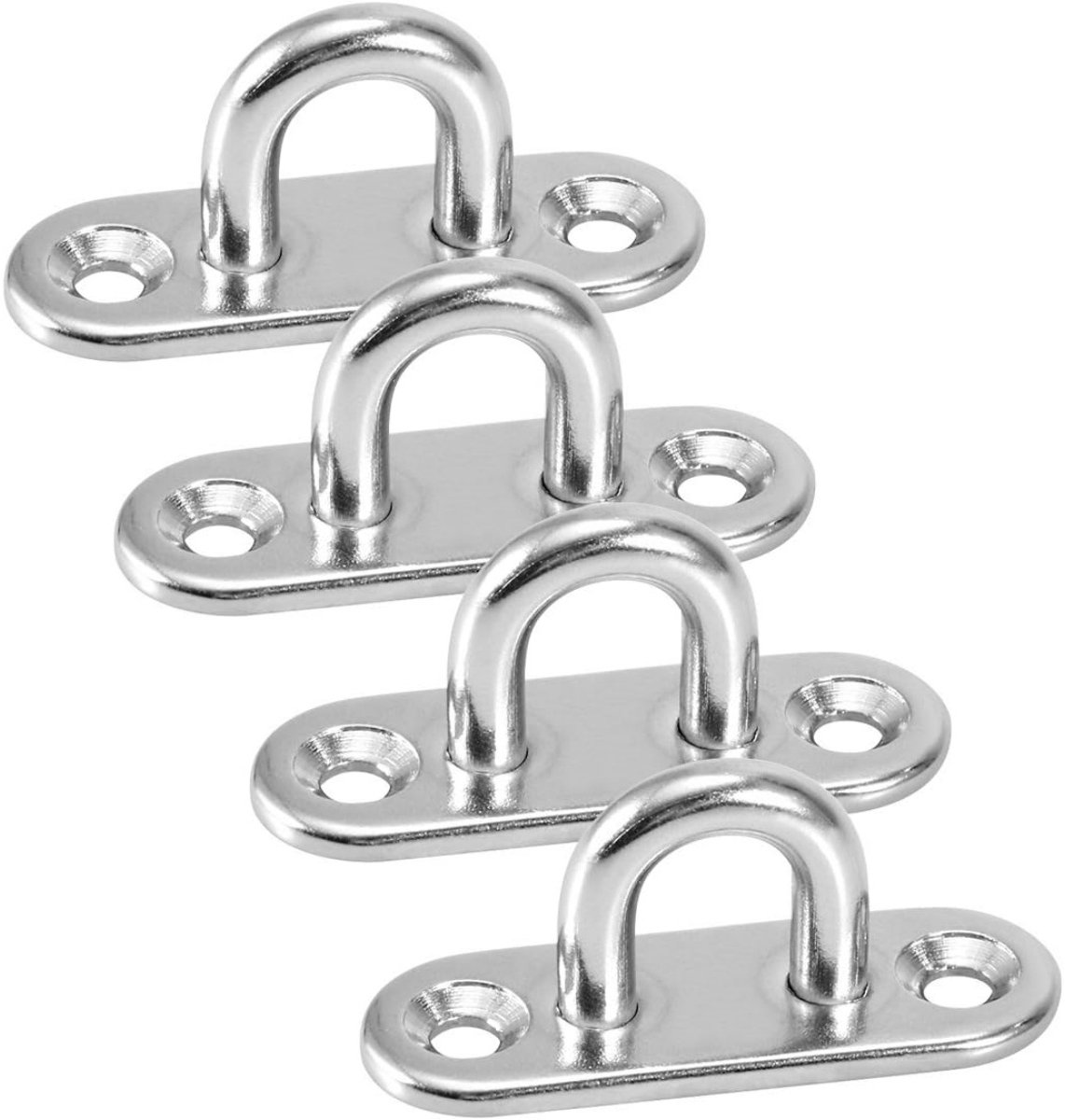 EXCITAT Oogplaat - Bevestigingshaak - 5mm Dekplaat - RVS - Wandhaak voor Hangstoelen, Luifels etc. - 4 Stuks
